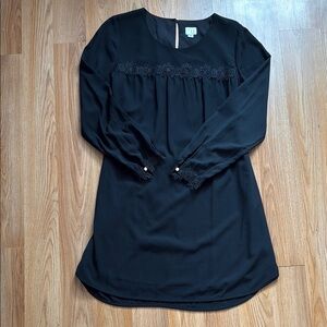 Elegant Black Long Sleeve Dress